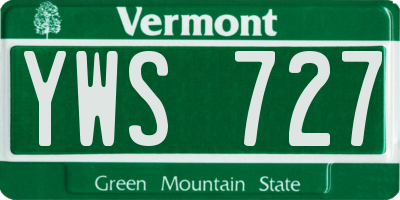 VT license plate YWS727