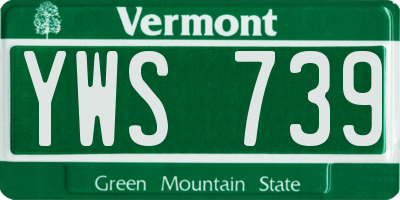 VT license plate YWS739