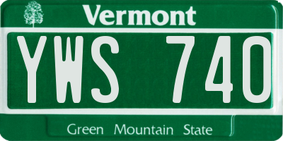 VT license plate YWS740