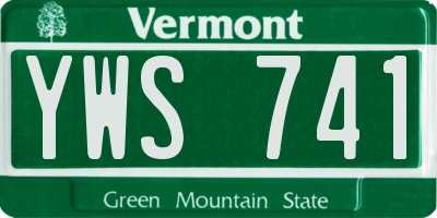 VT license plate YWS741