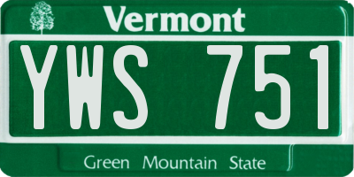 VT license plate YWS751