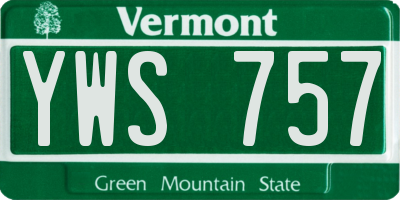 VT license plate YWS757
