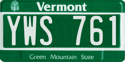 VT license plate YWS761