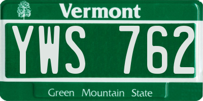 VT license plate YWS762