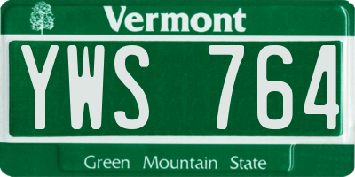 VT license plate YWS764