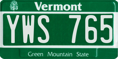 VT license plate YWS765