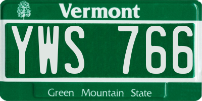 VT license plate YWS766