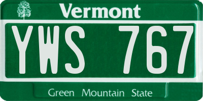 VT license plate YWS767