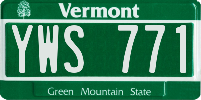 VT license plate YWS771
