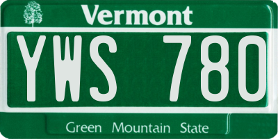VT license plate YWS780