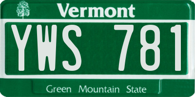 VT license plate YWS781