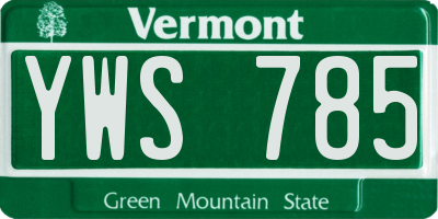 VT license plate YWS785