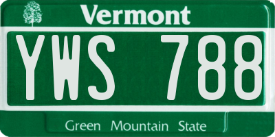VT license plate YWS788