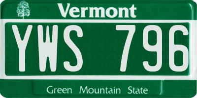 VT license plate YWS796