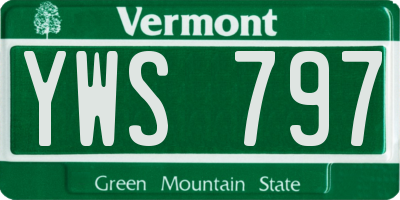 VT license plate YWS797