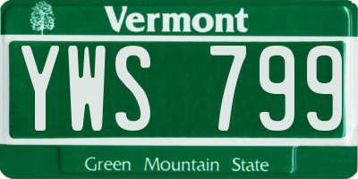 VT license plate YWS799