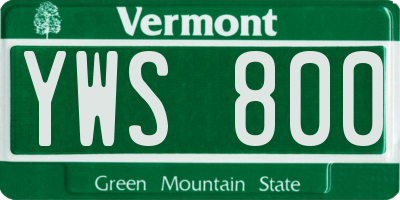 VT license plate YWS800