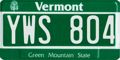 VT license plate YWS804