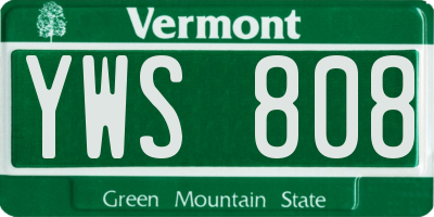 VT license plate YWS808