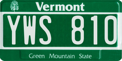 VT license plate YWS810