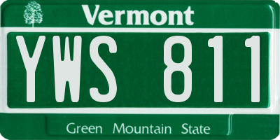 VT license plate YWS811