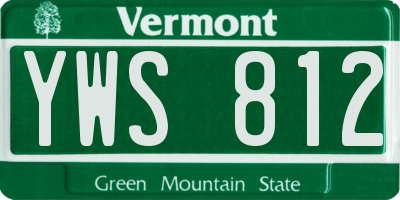 VT license plate YWS812