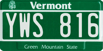 VT license plate YWS816