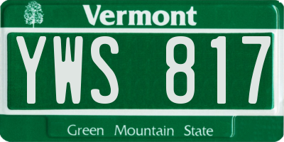 VT license plate YWS817