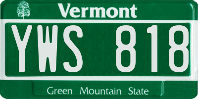 VT license plate YWS818