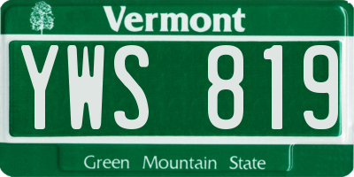 VT license plate YWS819