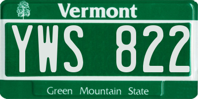 VT license plate YWS822
