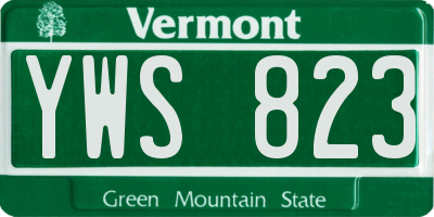 VT license plate YWS823
