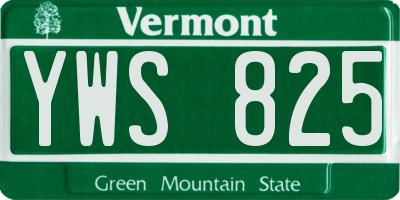 VT license plate YWS825