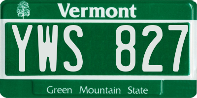 VT license plate YWS827