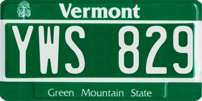 VT license plate YWS829