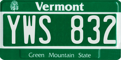 VT license plate YWS832