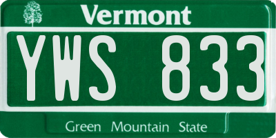 VT license plate YWS833