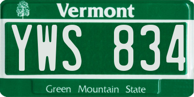 VT license plate YWS834