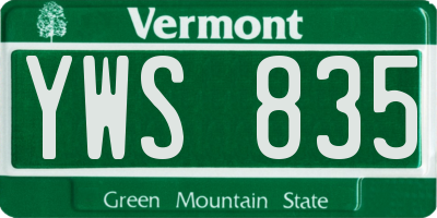 VT license plate YWS835