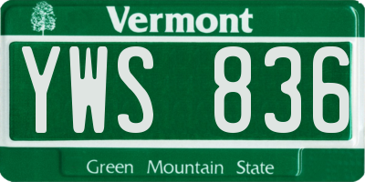 VT license plate YWS836