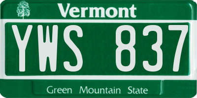 VT license plate YWS837