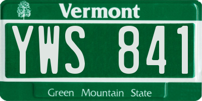 VT license plate YWS841