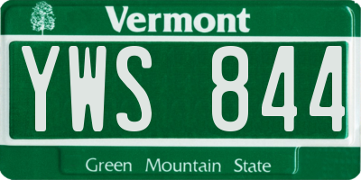 VT license plate YWS844