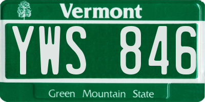 VT license plate YWS846