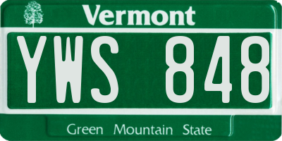 VT license plate YWS848
