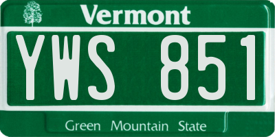 VT license plate YWS851