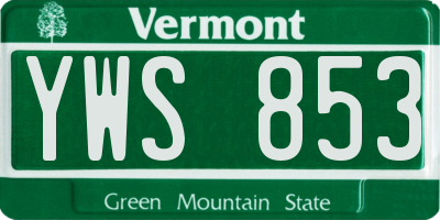 VT license plate YWS853