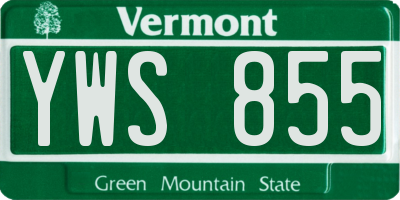 VT license plate YWS855