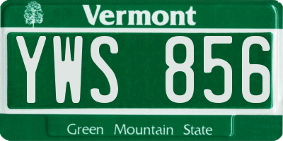 VT license plate YWS856