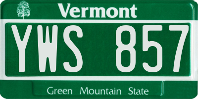 VT license plate YWS857